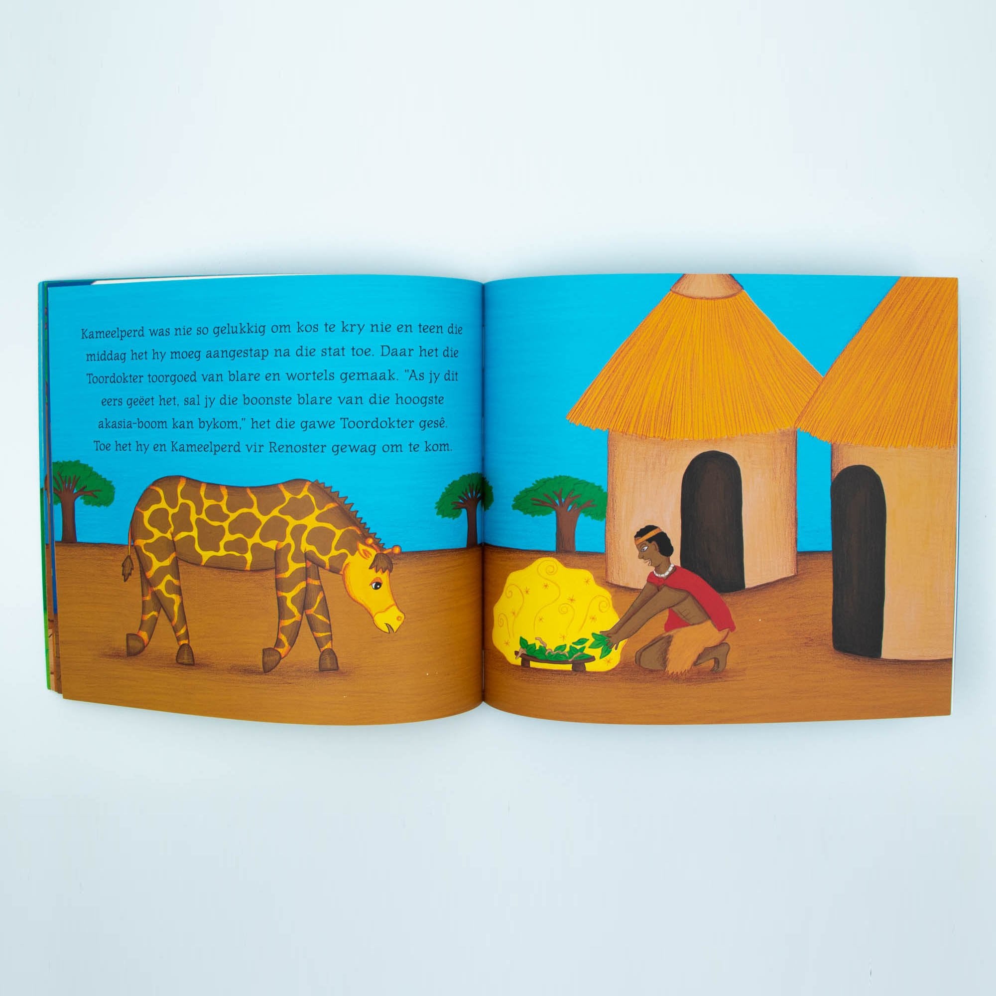 African Folklore Stories Hoekom Kameelperd so lank is Afrikaans Story Book