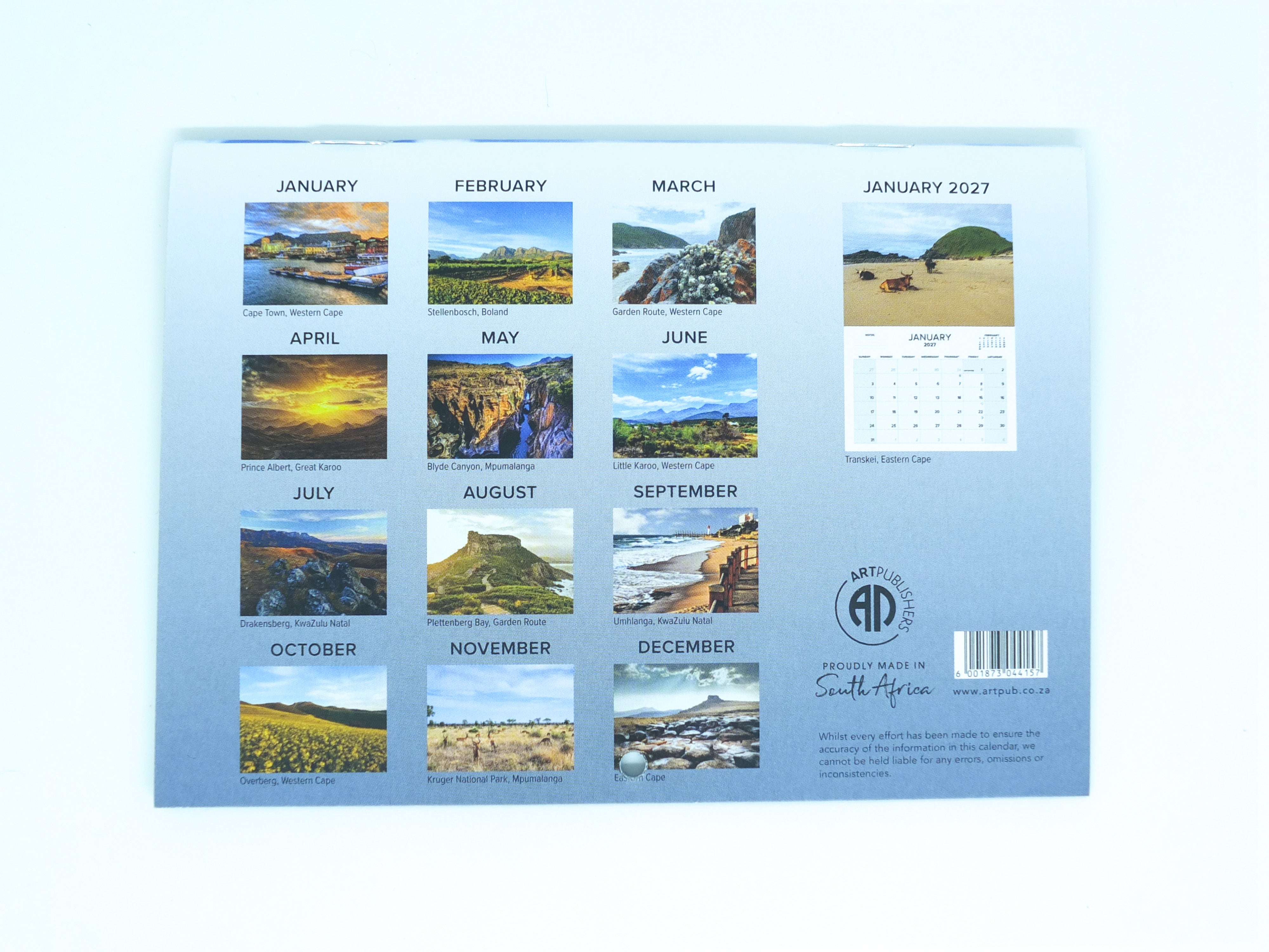 2026 Scenic Landscapes of South Africa Calendar - Small