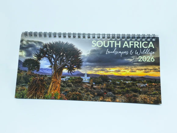 2026 South African Landscapes and Wildlife Desktop Tent Calendar