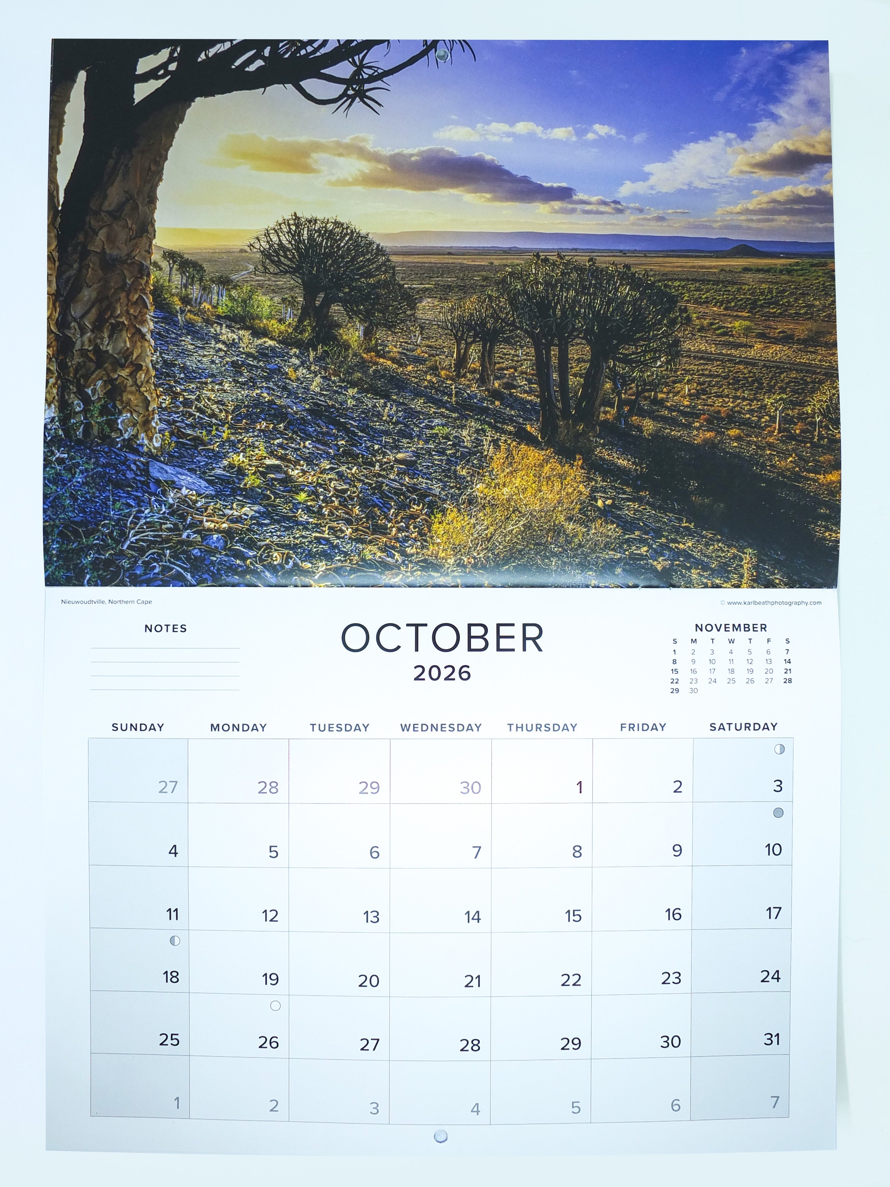 2026 Beautiful South Afrcia Calendar - Large