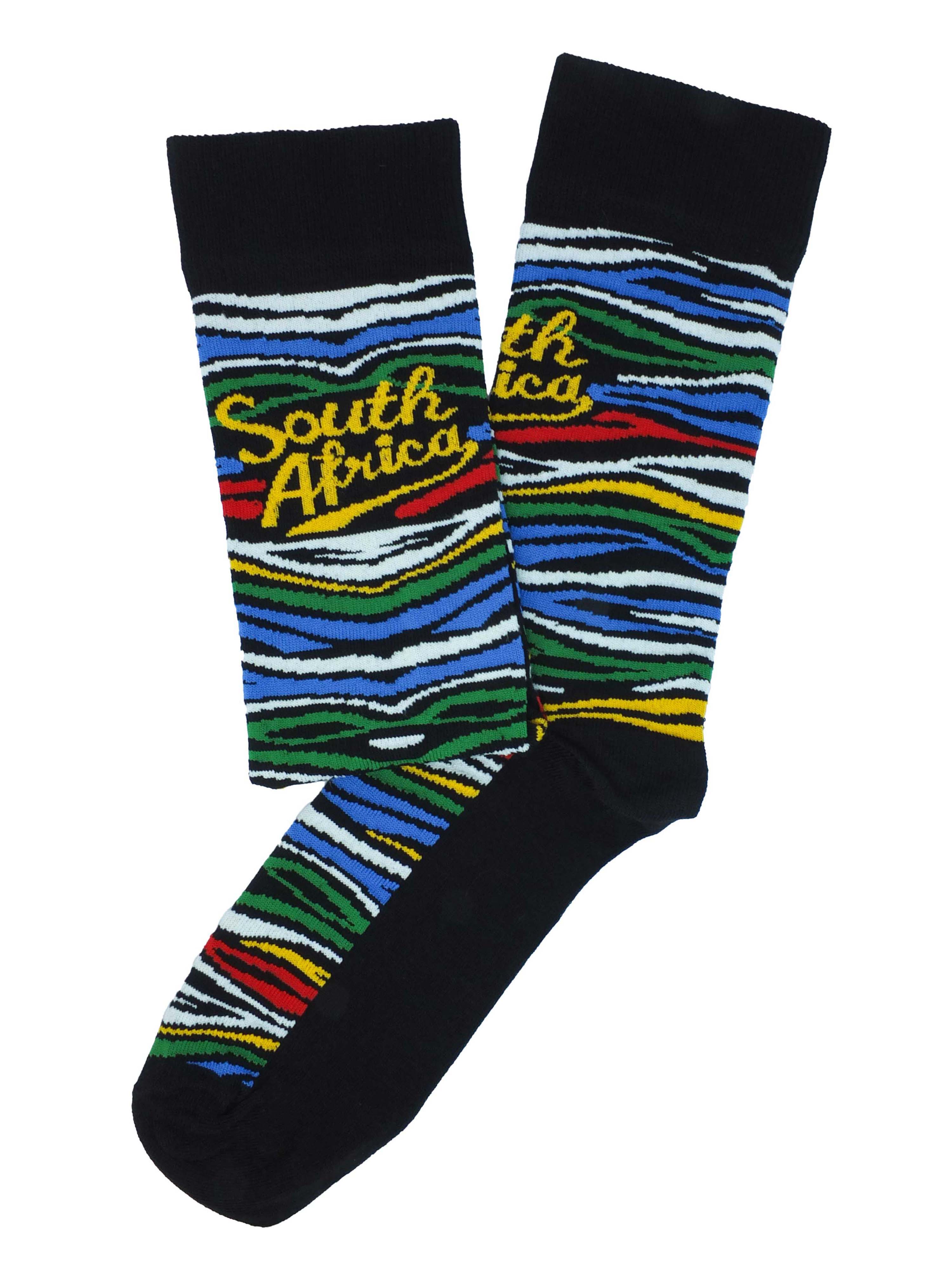 Zebra Stripes SA Flag Men Socks