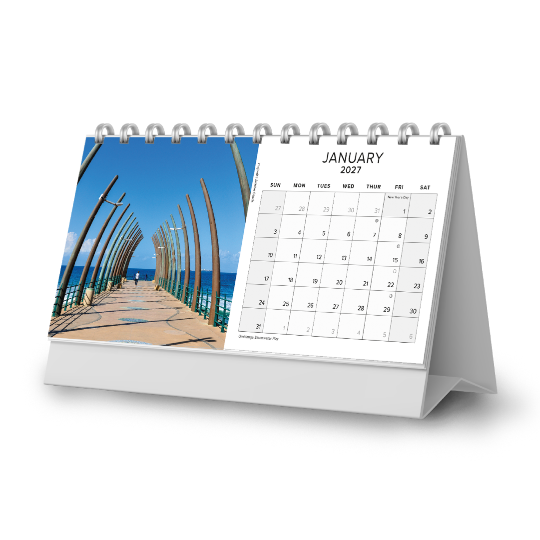 2027 Desktop (A-frame) Calendar - South Africa landscapes & wildlife