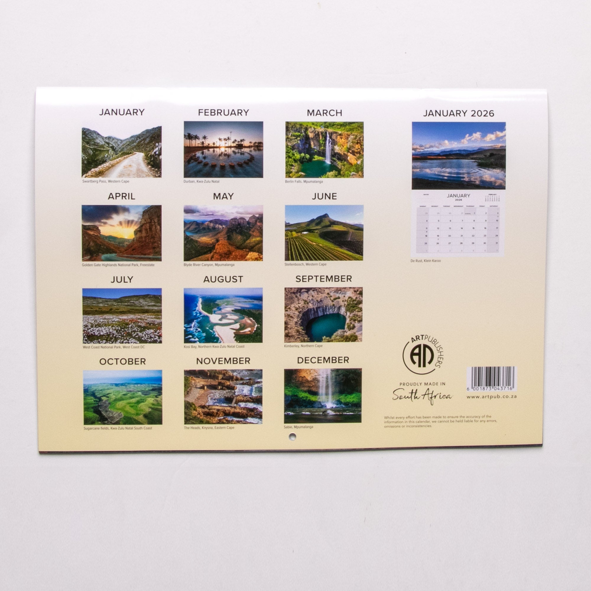 2025 South Africa Beautiful South Africa Calendar -  Large