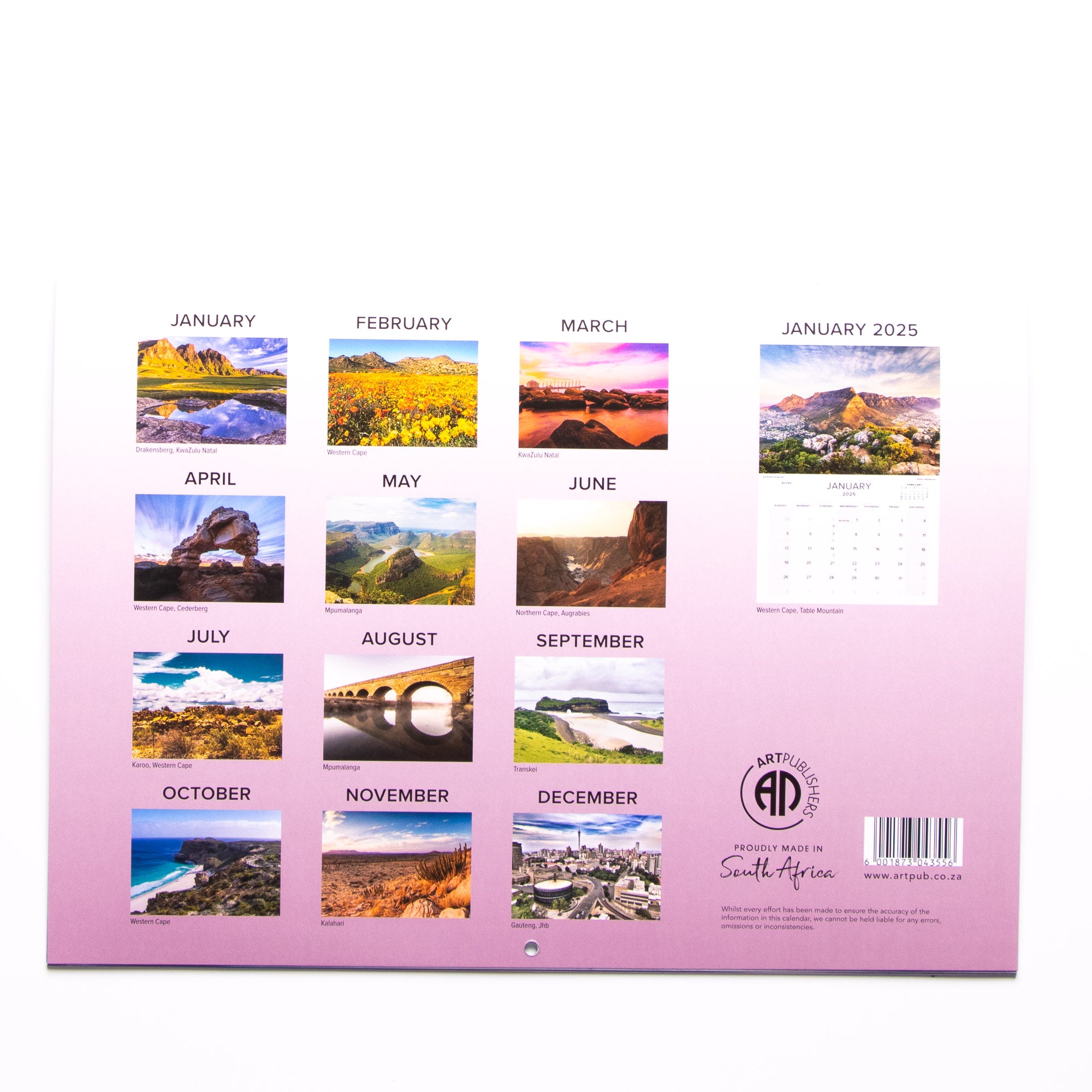 2024 South Africa Country of Africa Calendar -  Large