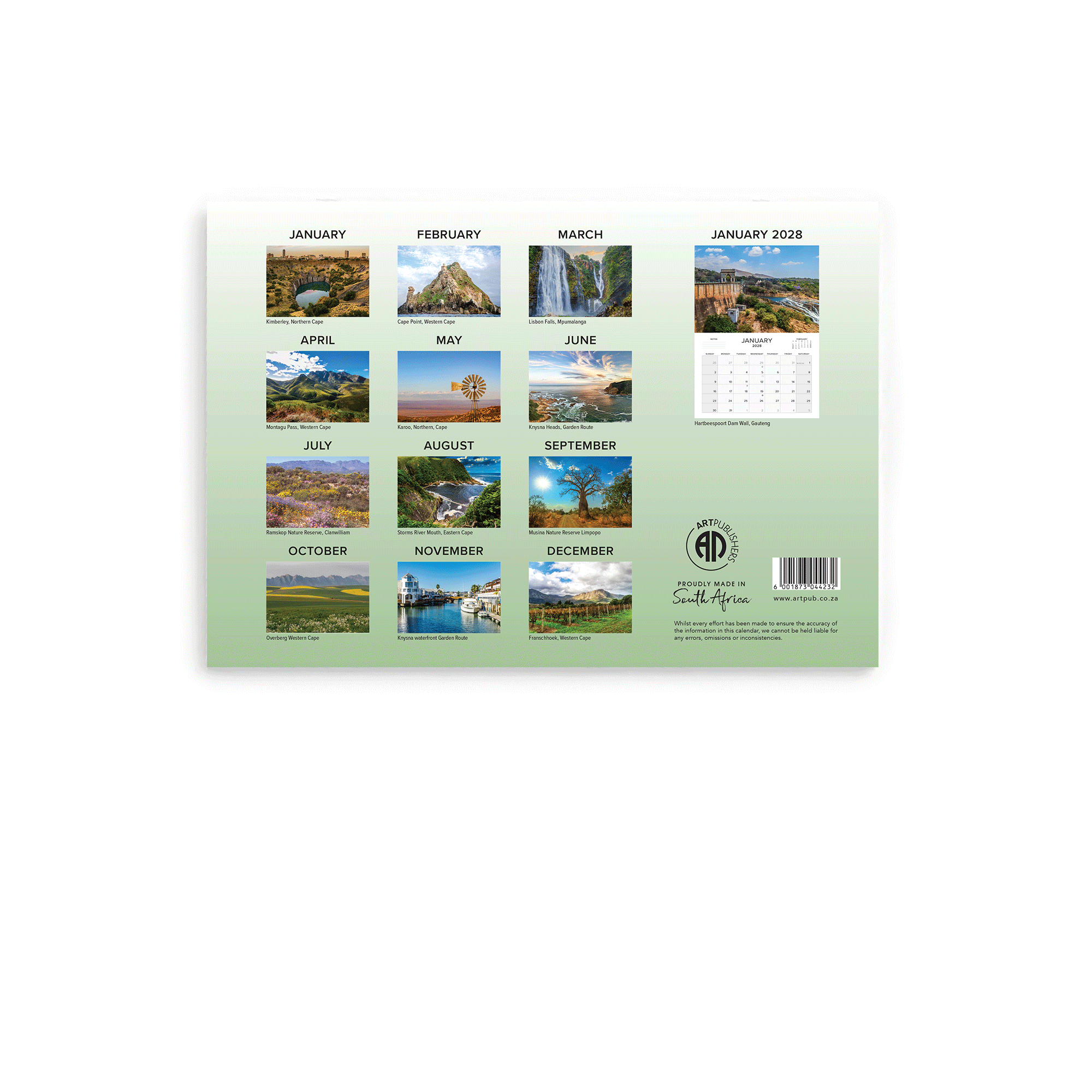 2027 Medium Annual Calendar - South Africa Scenic Splendour