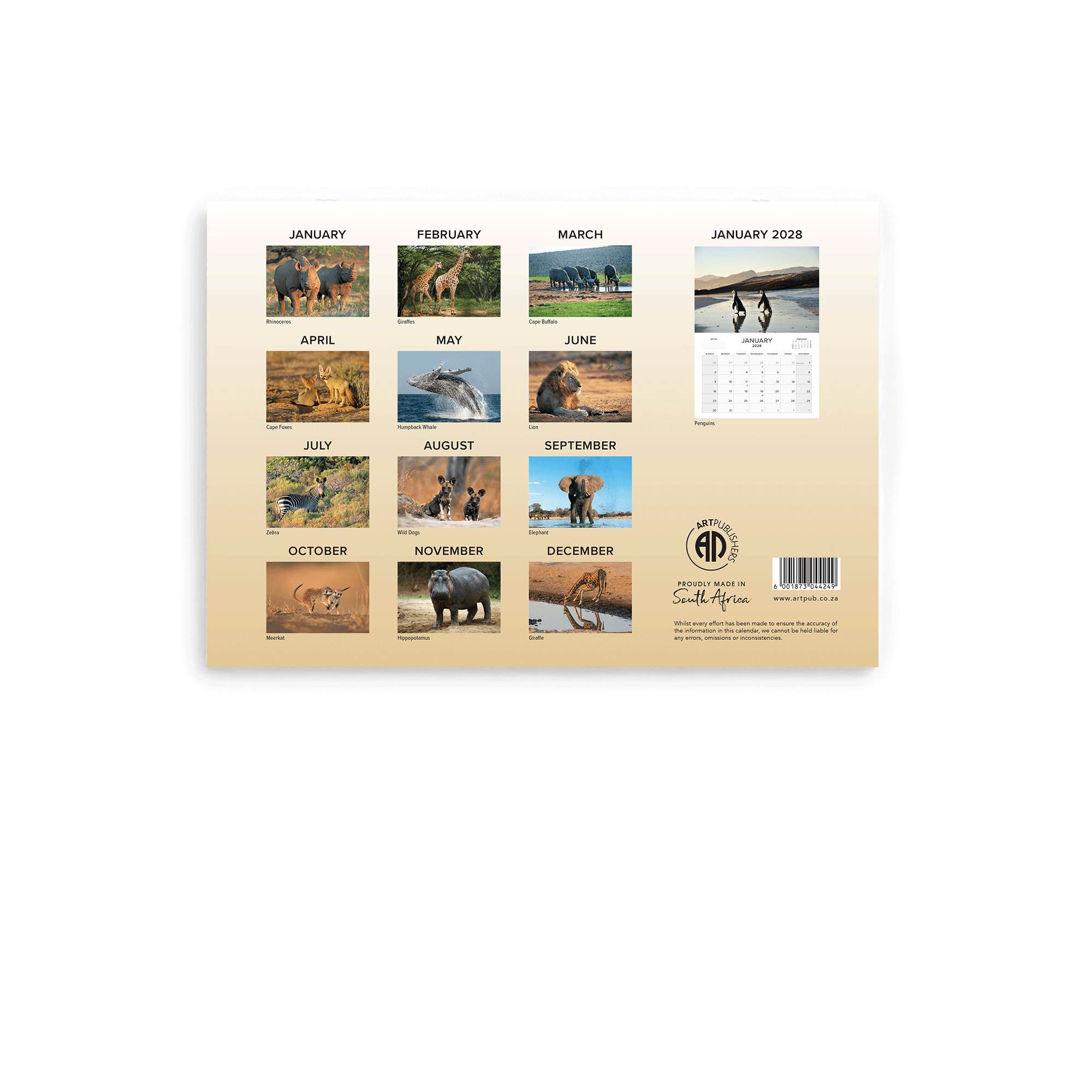 2027 Medium Annual Calendar - Wildlife