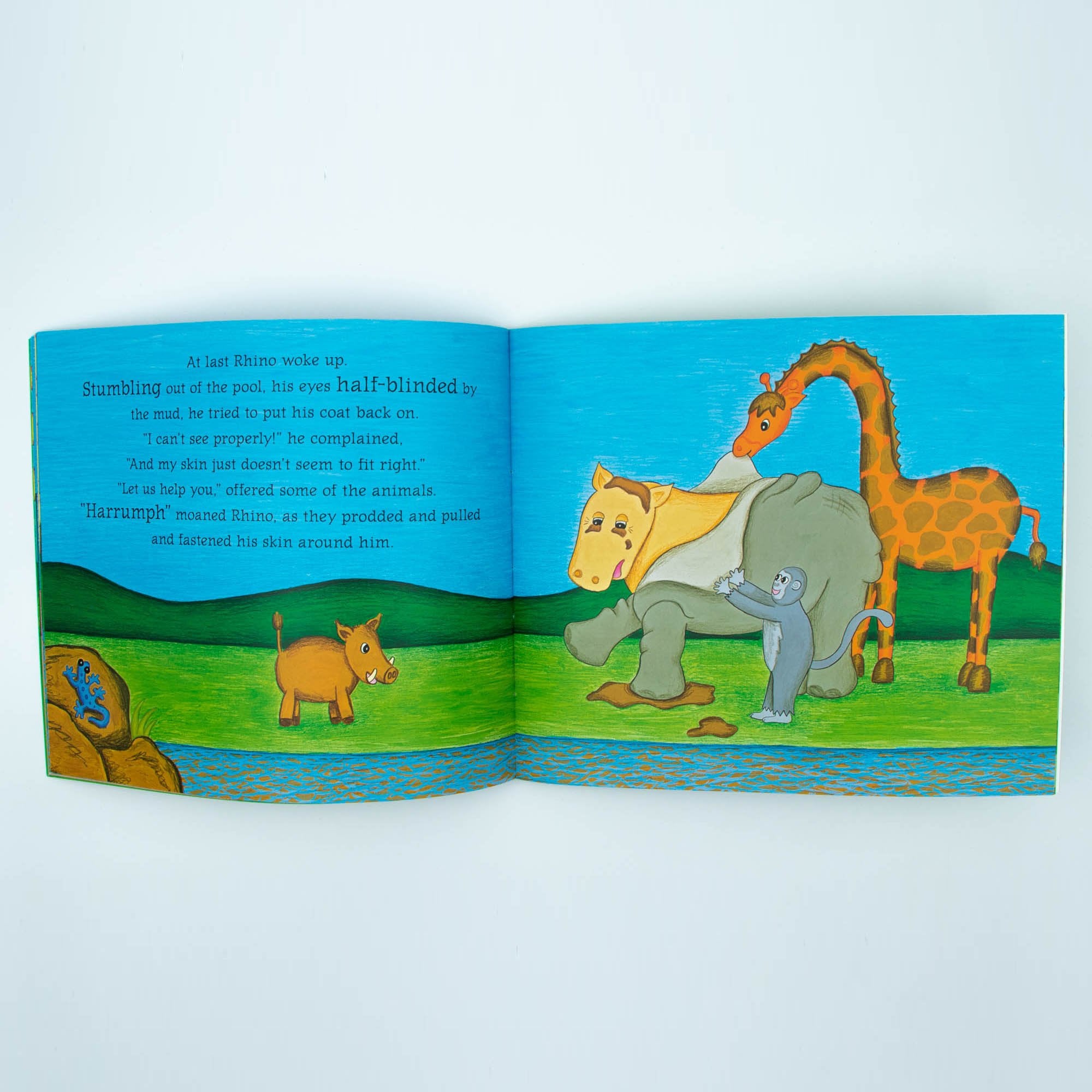 African Folklore Stories How Rhino got his Baggy Skin English Story Book