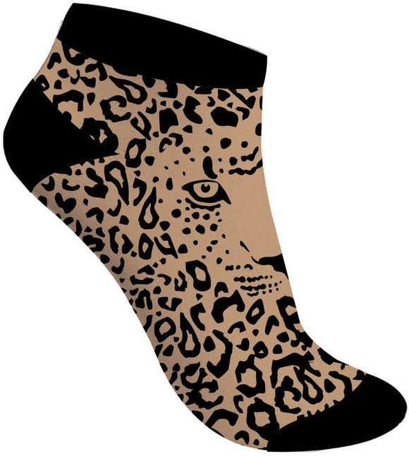 Ladies Leopard Ankle Socks